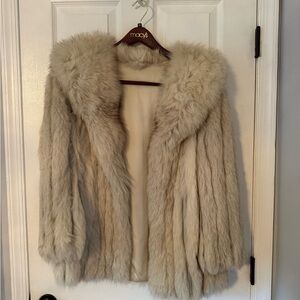 Luxurious Cream real Fur Coat